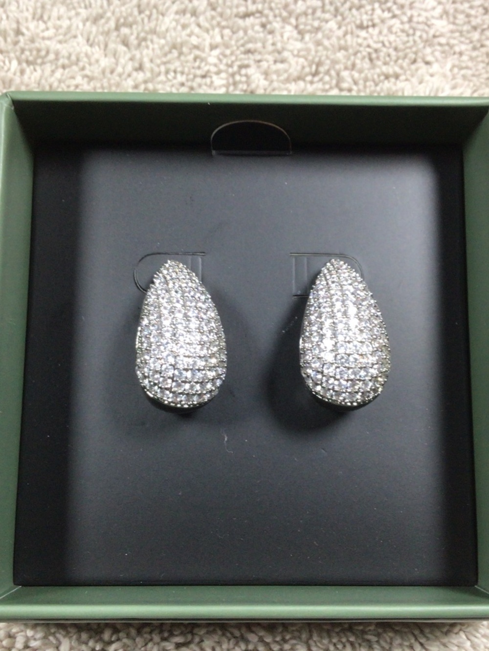 Sliver NARINA Teardrop Stud Earrings by Jewels by Sunaina